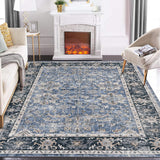 Tappeto lavabile Garvee 80 x 150 cm marrone-grigio cashmere-cotone boho vintage soggiorno sala da pranzo