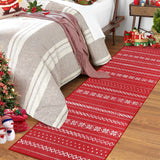 Garvee Tappeto Passatoia Natalizio Rosso Con Motivi Floreali Bianchi Antiscivolo Lavabile Per Cucina Sala Da Pranzo Corridoio 60x230 Cm Tonalità Rossastra Germania
