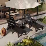 Garvee Sdraio da Esterno 5 Posizioni con Portabicchieri in Resina HDPE Regolabile Robusta per Patio e Piscina 197,6 cm x 59,9 cm x 31,8 cm Nero - Black