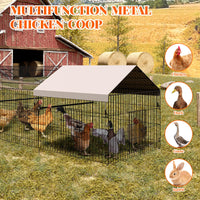 Pollaio Garvee 100x330x100cm – Acciaio zincato con 3 scomparti e 4 porte per polli e conigli