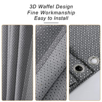 Tenda da doccia Garvee, trama a nido d'ape a quadretti, 100% poliestere, idrorepellente, tessuto pesante, occhielli antiruggine, grigio, 35x72 cm, qualità alberghiera, bagno