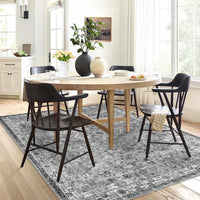 Tappeto per soggiorno Garvee Boho, grande, vintage, lavabile, a pelo corto, antiscivolo, grigio, 200x290 cm