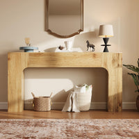 Tavolo consolle Garvee da 63 pollici in stile rustico, tavolo da divano in legno, robusto, sottile, per corridoio, soggiorno, marrone rustico