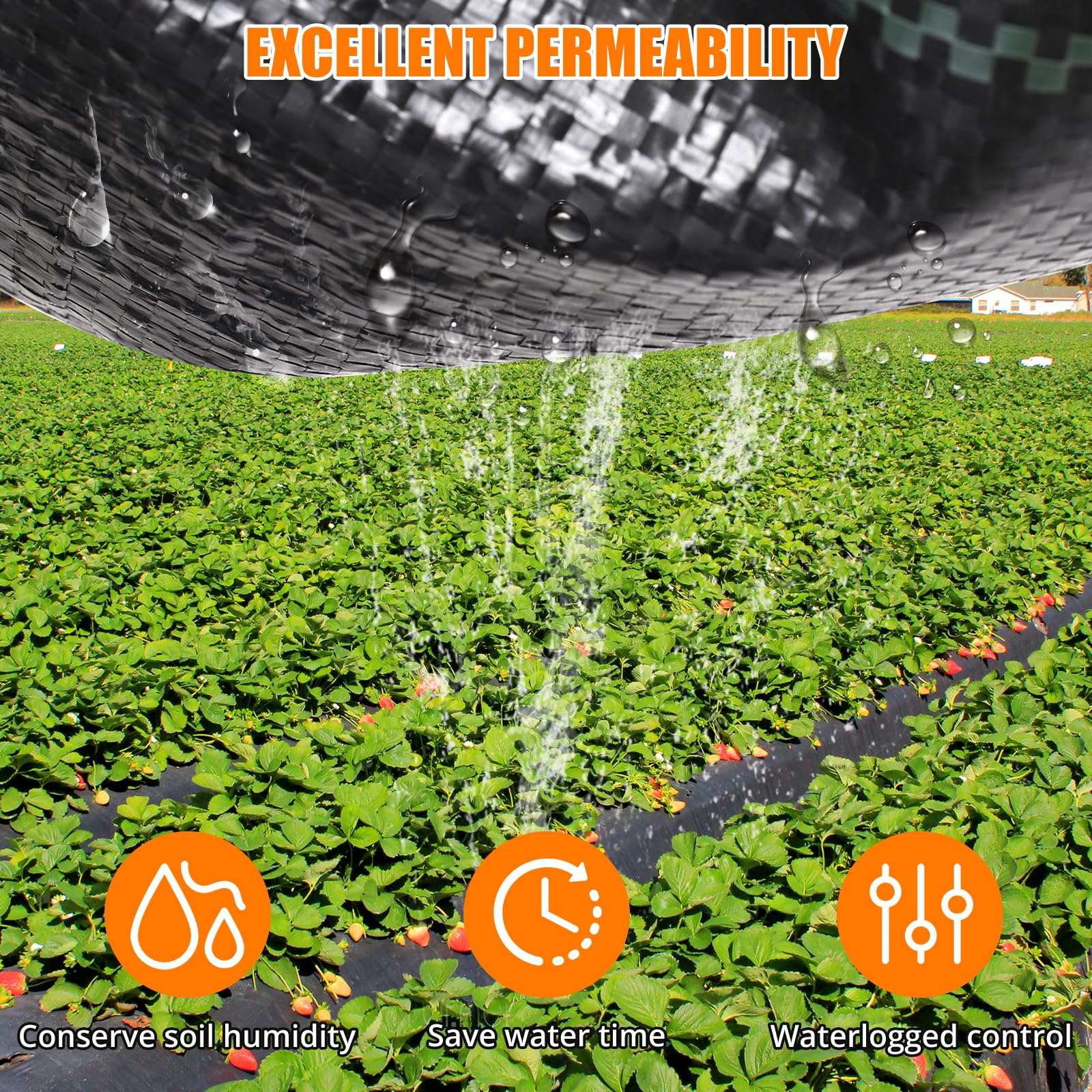 Tessuto per giardini Garvee Weed Barrier 5FTx330FT Tessuto resistente per giardino e vialetto Nero ad alta permeabilità