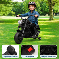 Moto elettrica Garvee 6V bianca con avviamento graduale e sospensioni: la prima moto elettrica per bambini dai 2 anni per passeggiate sicure in giardino