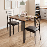 Garvee Set Tavolo da Pranzo per 2, Tavolo Quadrato e 2 Sedie, Design Salvaspazio, Robusto, Facile da Pulire, per Cucine Piccole, 74x74x76 cm, Colore Neutro - Brown