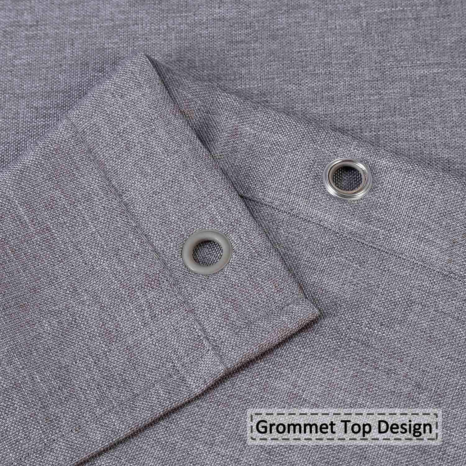 Garvee Hotel Luxus Leinenoptik Duschvorhang 240GSM Schweres Gewebe Wasserabweisend Polyester Grau 220x200 cm Für Badezimmer