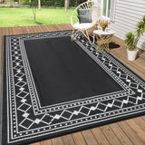 Garvee Tappeto Esterno 5x8 Antiscivolo in Polipropilene per Patio e Giardino, Pieghevole, Design Moderno, Colorato