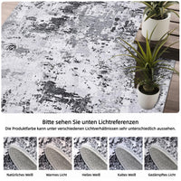 Tappeto lavabile moderno astratto Garvee per soggiorno, camera da letto, ufficio, 120x170 cm, grigio