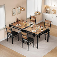 Set da pranzo Garvee per 2 persone con sedie imbottite, protezioni angolari, robusto legno MDF, ergonomico, salvaspazio, marrone, cucina e appartamento