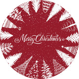 Tappeto natalizio rotondo Garvee, antiscivolo, Buon Natale, motivo albero rosso e fiocco di neve, per ingresso, 120 cm - Rosso
