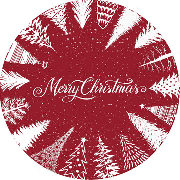 Tappeto natalizio rotondo Garvee, antiscivolo, Buon Natale, motivo albero rosso e fiocco di neve, per ingresso, 120 cm