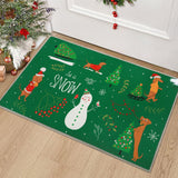 Zerbino Garvee antiscivolo effetto lino per uso esterno 40 x 60 cm verde