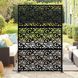 Pannelli metallici per schermatura della privacy da esterno Garvee 72"x47" resistenti alle intemperie, robusti, verniciati a polvere, autoportanti, per giardino, terrazza, balcone, neri - Come mostrato