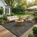 Garvee Tappeto Esterno Reversibile Arcobaleno 5x8 Marrone, Impermeabile, Antiscivolo, Polipropilene per Patio e Campeggio - Brown