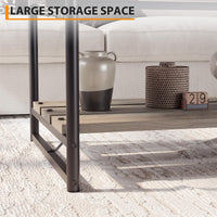 Tavolino da caffè Garvee a 2 livelli in stile rustico, 41'', in legno grigio con struttura in metallo per soggiorno e ufficio, stile rustico-moderno