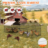 Pollaio Garvee 100x330x100cm – Acciaio zincato con 3 scomparti e 4 porte per polli e conigli