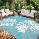 Garvee Tappeto Esterno Grande 9x18 in Paglia Plastica, Impermeabile, Doppia Faccia, Blu e Bianco, Per Campeggio e Balcone
