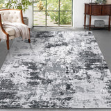 Tappeto lavabile moderno astratto Garvee per soggiorno o camera da letto, 160x230 cm, grigio - Grigio Bianco