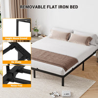 Struttura letto matrimoniale in metallo Garvee da 14 pollici con robuste doghe in metallo per camera da letto, altezza 14 pollici, nero, silenzioso, non richiede box spring