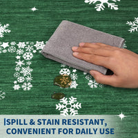 Tappeto natalizio Garvee verde 60x180 cm con alce, albero di Natale e fiocco di neve per corridoio, soggiorno, cucina