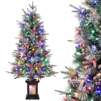 Albero di Natale Garvee 125cm con luci e decorazioni - Base trasparente per un'elegante atmosfera natalizia