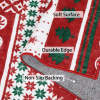 Garvee Tappeto Natalizio Antiscivolo Patchwork Rosso/Verde 120x170cm Per Soggiorno E Camera, Comfort E Sicurezza, Stile Boho Festivo