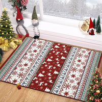 Tappeto natalizio Garvee, zerbino lavabile antiscivolo per soggiorno, cucina, cameretta dei bambini, 60x100 cm, rosso