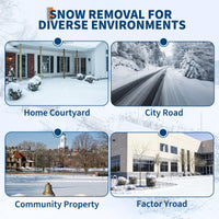 Pala da neve Garvee con ruote, lama in acciaio, 29.1" x 19.3", manico regolabile in altezza, ruote in gomma da 9", ergonomica, robusta, per vialetti