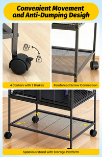 Gabbia per piccoli animali Garvee in metallo da 34" di altezza, multipiano, con rampa e vassoio rimovibile per criceti, conigli, furetti, porcellini d'India, ricci, senza BPA