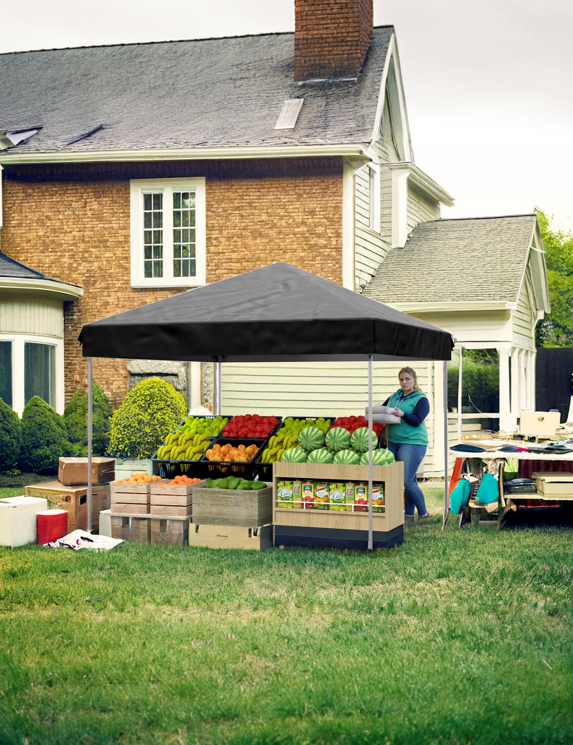 Garvee 10x10 Pop-Up Pavillon Zelt Mit 210D Oxford Gewebe, UPF 50+ Schutz, Wasserdicht Für Camping & Markt, Verstellbare Höhe, Weiß