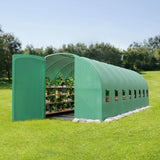Garvee Serra Walk-In 15x7x7 ft Tela PE 140 g/m² Struttura Acciaio Zincato Tunnel Coltivazione Outdoor Verde