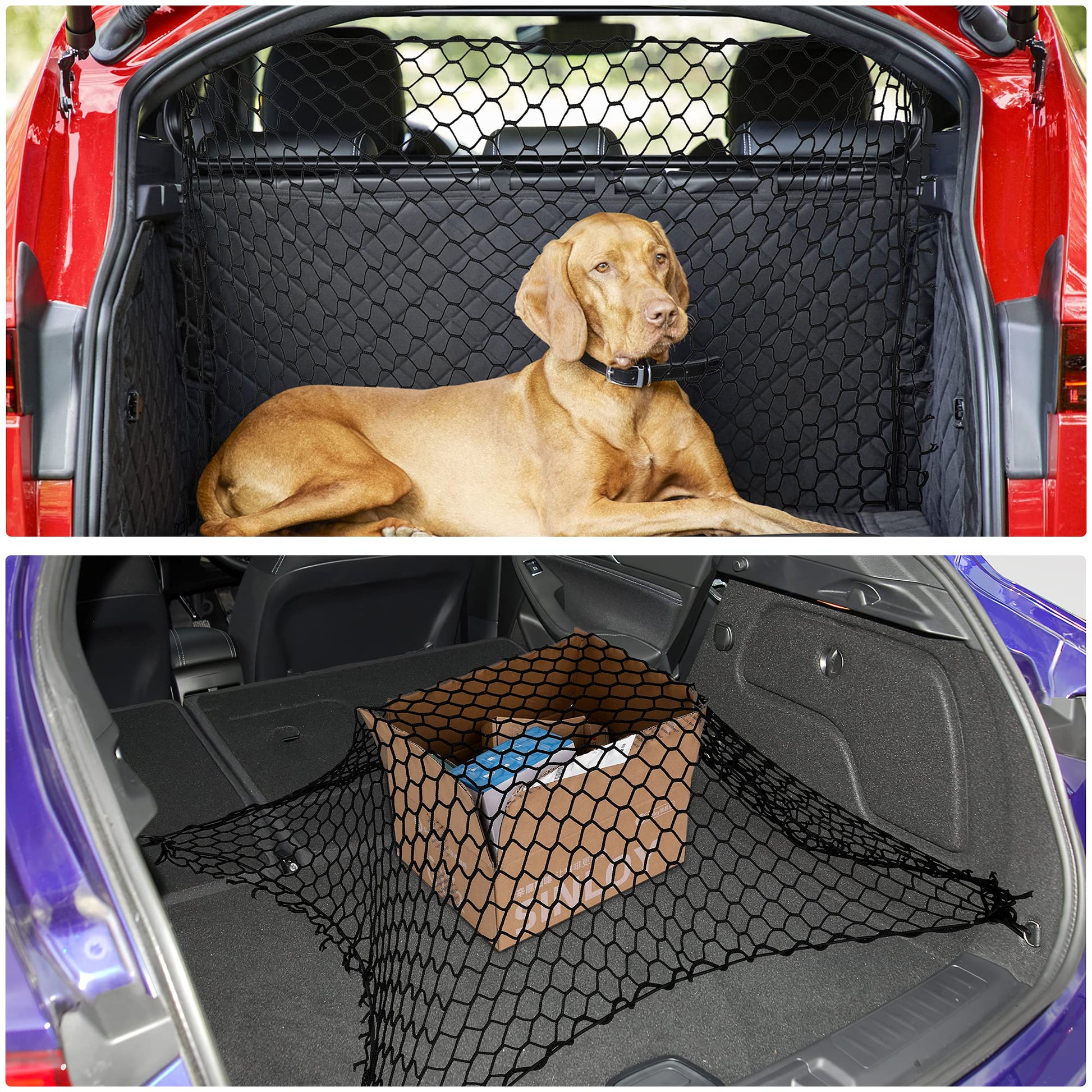 Garvee Hundegitter Auto Kofferraum 130x90cm Elastico Poliestere Universale SUV Van LKW Nero