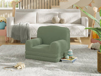 Divano per bambini Garvee, poltrona Sherpa reversibile con fodera lavabile, design a corona per sala giochi e cameretta dei bambini, leggero, comodo e pieghevole.