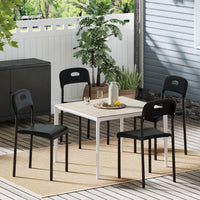 Sedie da pranzo Garvee, set da 4, impilabili, design moderno, impermeabile, viola in metallo, bianco, per uso interno ed esterno, 17.9x15.8x30.1 pollici