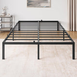 Struttura letto matrimoniale in metallo Garvee da 14 pollici con contenitore, robusta struttura in acciaio, camera da letto, altezza 14 pollici, nero - Nero
