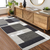 Garvee Tappeto Moderno Lavabile in Lavatrice Morbido Antiscivolo Design Geometrico Resistente Colore Ash per Soggiorno e Ufficio - Cenere
