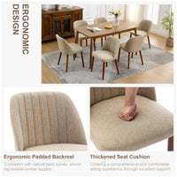 Set di 2 sedie da pranzo in legno Garvee, sedute imbottite, gambe in legno robuste, per cucina e ristorante, compatte, moderne, in tessuto