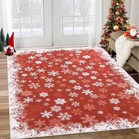 Tappeto natalizio Garvee con fiocco di neve sfumato, lavabile e antiscivolo per bagno, sala da pranzo, soggiorno, 80 x 150 cm, moderno