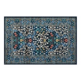 Garvee Tappeto Salotto Stile Farmhouse Antiscivolo Lavabile Morbido Pieghevole Per Camera E Soggiorno Motivo Floreale - Blu