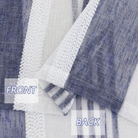 GARVEE Tende trasparenti da cucina blu navy 27x36" in poliestere semitrasparente a righe 2 pannelli per cucina e bagno