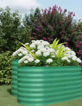 Garvee Set 2 Letti Da Giardino In Acciaio Zincato 120x60x60 cm Beige/Verde Per Esterno - Verde