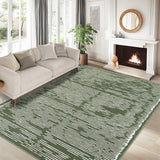 Tappeto a pelo corto Garvee 160x230cm verde militare per soggiorno camera da letto lavabile antiscivolo morbido - Verde
