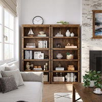 Libreria Garvee Triple Wide a 4 ripiani, design industriale, robusta struttura in legno, vintage, 170 cm di altezza x 80 cm di larghezza x 32 cm di profondità, soggiorno