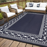 Garvee Tappeto Esterno 5x8 Antiscivolo Impermeabile Polipropilene Lavabile Pieghevole Moderno per Giardino e Campeggio