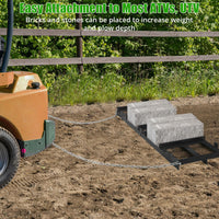 Imbracatura per erpice trainato Garvee da 4 piedi con barre regolabili, catena da 72 pollici, acciaio, resistente, per giardinaggio, compatibile con ATV, verde