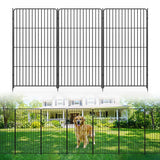 Garvee Recinzione Da Giardino In Ferro Antiruggine 36in X 22.1ft, 10 Pannelli, Nero, Per Giardino E Cortile, Montaggio Senza Attrezzi