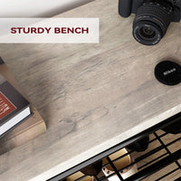 Panca portascarpe Garvee Hall Tree con 8 ganci, guardaroba 4 in 1 per corridoio e camera da letto, 23,57" x 11,77" x 70,77" grigio