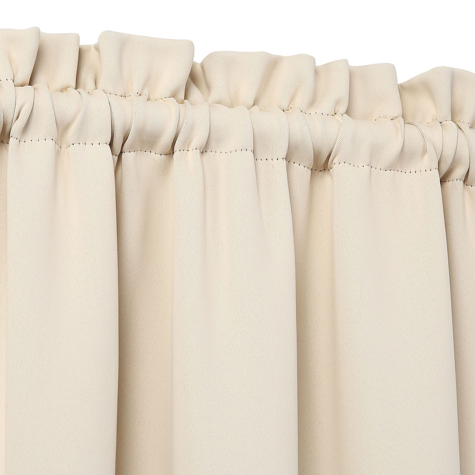 Mantovane oscuranti Garvee per soggiorno, cucina, camera da letto, beige, 52 x 15 pollici, mantovane per finestre termoisolanti