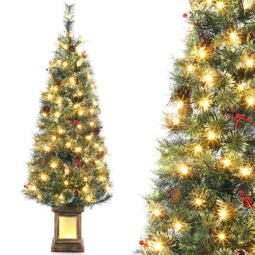 Albero di Natale artificiale Garvee con luci 140 cm 108 LED per casa e ufficio